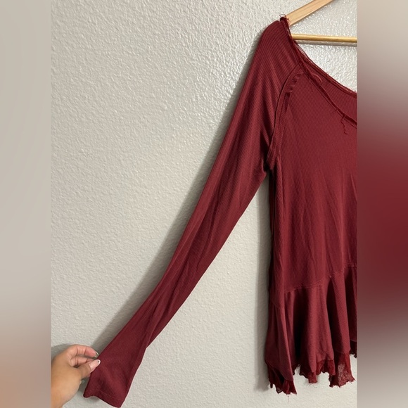 Free People Cranberry Tunic Ribbed Long Sleeve - Picture 3 of 7